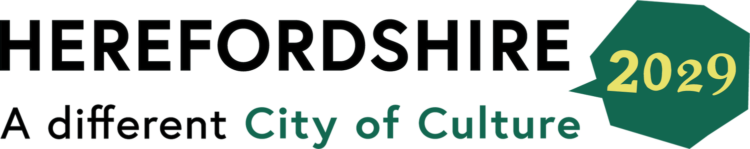 Graphic with text that reads: Herefordshire, a different city of culture 2029