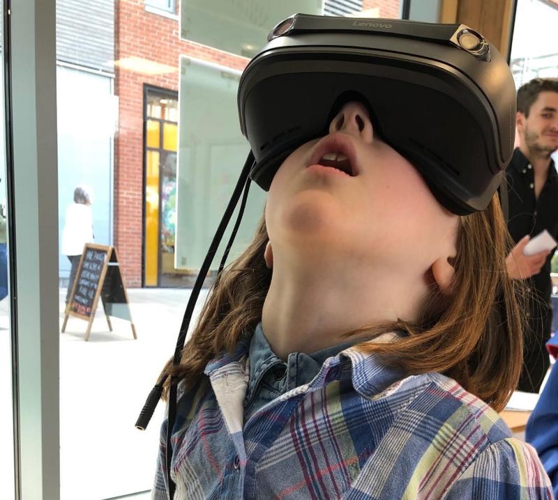 A child using a VR headset