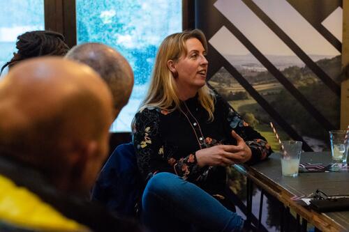 Rebecca Farkas at the Great Place Hidden Gems winners meeting, 2018 Rebecca Farkas at the Great Place Hidden Gems winners meeting, 2018