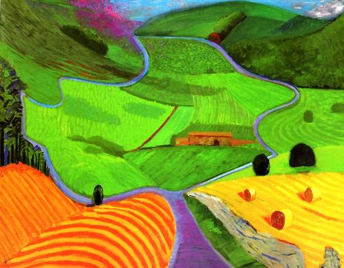 Inspired by David Hockney work, such as this landscape