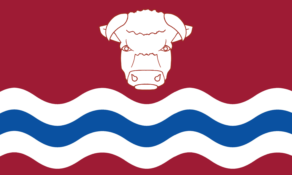 Design C - Hereford bull, the River Wye and deep red soil. Design C - Hereford bull, the River Wye and deep red soil.