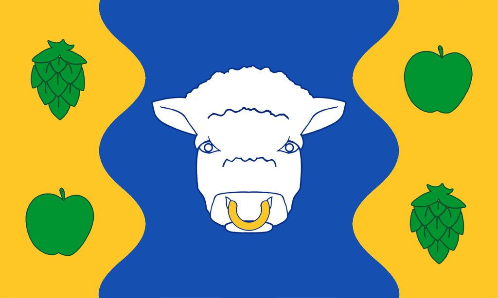 Design D - Hereford bull, the River Wye, apples and hops. Design D - Hereford bull, the River Wye, apples and hops.