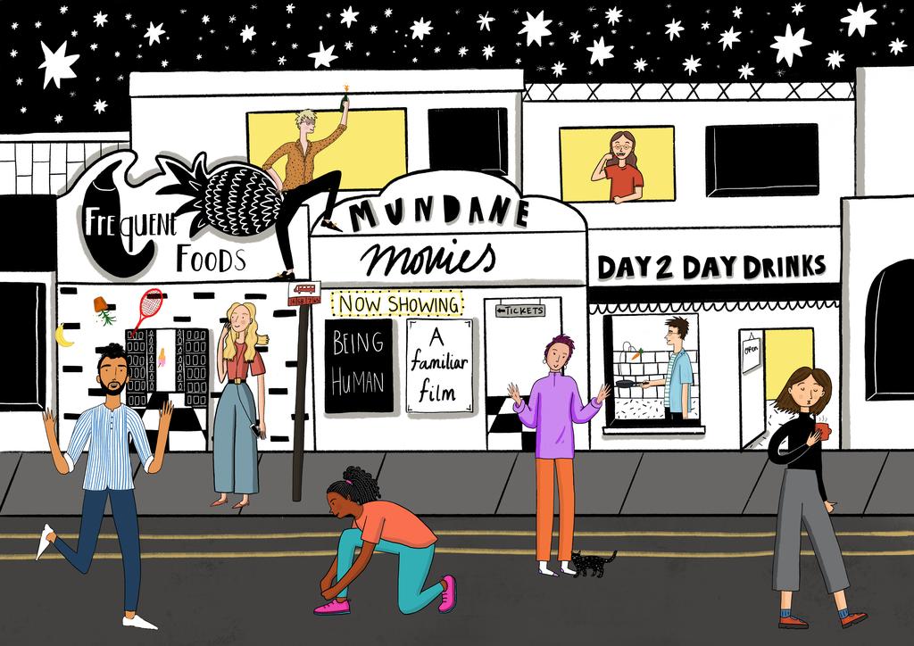 Street scene illustrated by Beth Holland Street scene illustrated by Beth Holland