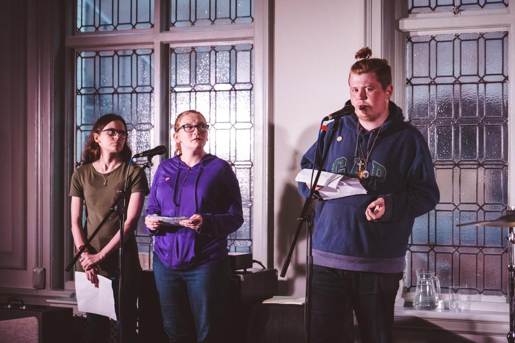 Members of the Young Writer's Collective also performed at the 2019 Create Fuel event in 2019. Photo by David Grange. Members of the Young Writer's Collective also performed at the 2019 Create Fuel event in 2019. Photo by David Grange.