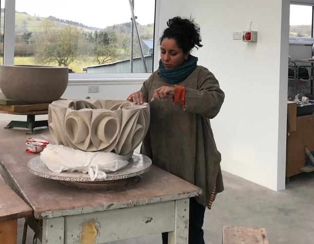 Sculptures at work ahead of the Out of Nature 2020 exhibition in Herefordshire