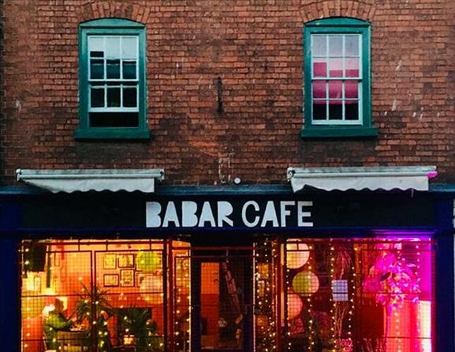 Image shows the Barbar Cafe building in Hereford